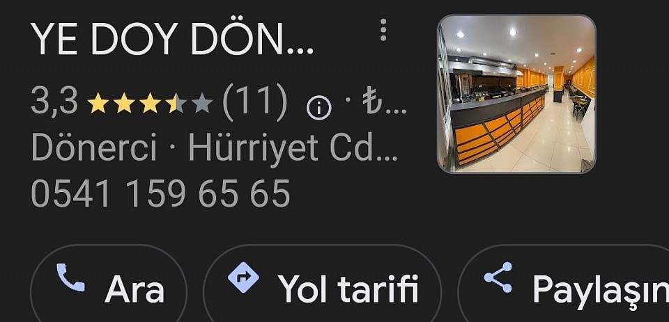 Ye doy döner Kızılpınar